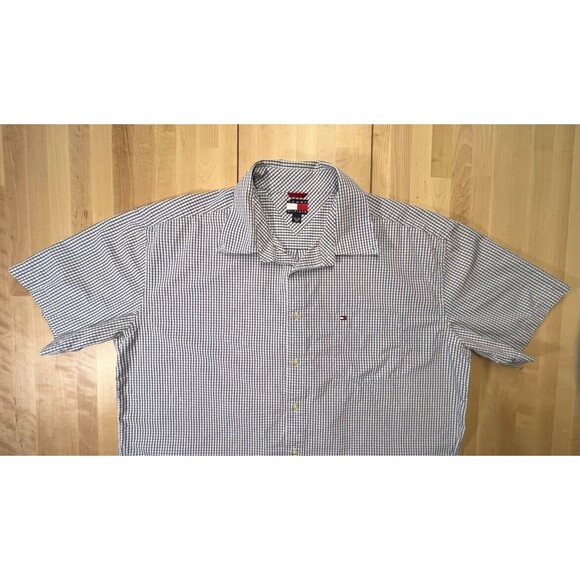 Tommy Hilfiger Button-Down Short Sleeve Shirt with Pocket - White w/ Stripes XXL - Picture 5 of 12